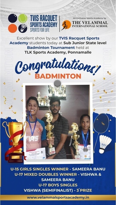 Congratulations Posters for Badminton 17.07.2023